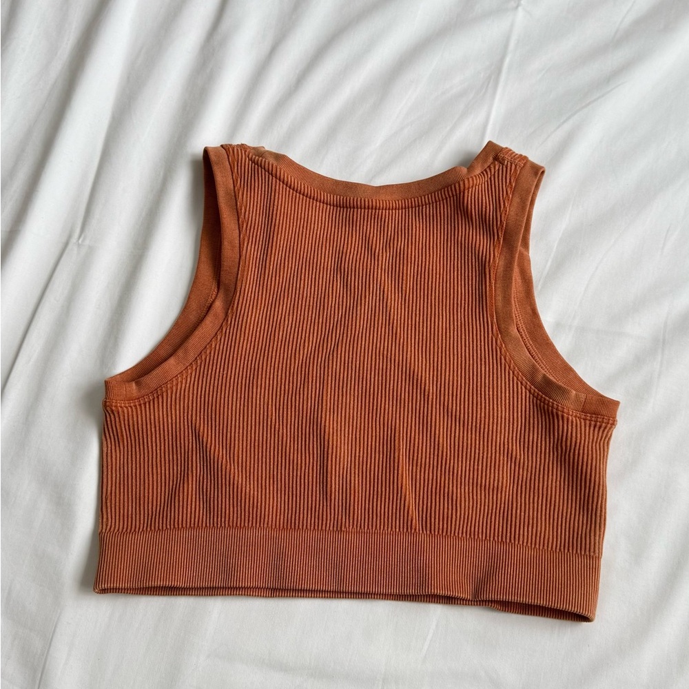 Offline by Aerie Ribbed Cropped Tank Top Size L – Rust Brown - Picture 2 of 6